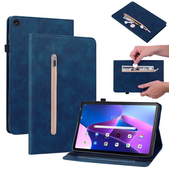 θήκη για το Lenovo Tab M10 10.1 Gen 3, Wallet Pen Slot, μπλε