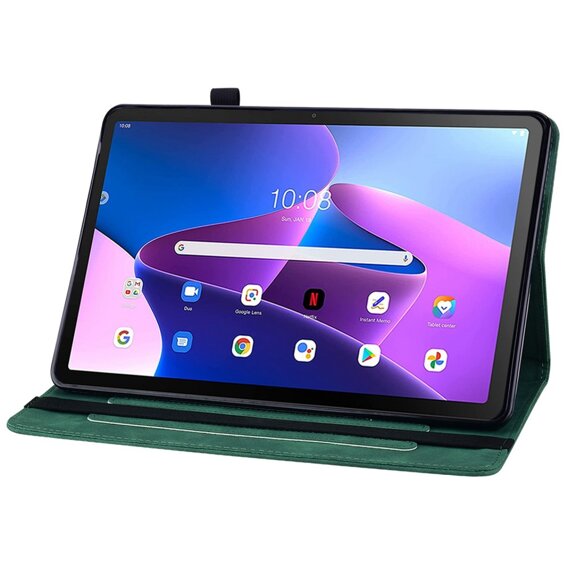 θήκη για το Lenovo Tab M10 10.1 Gen 3, Wallet Pen Slot, πράσινη