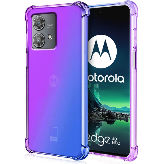 θήκη για το Motorola Edge 40 Neo, Gradient Dropproof, Μωβ / μπλε