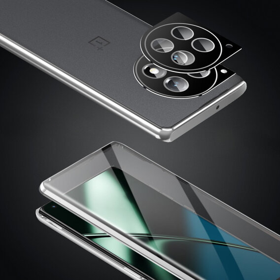 θήκη για το OnePlus 12 5G, Magnetic Dual Glass, ασημένια