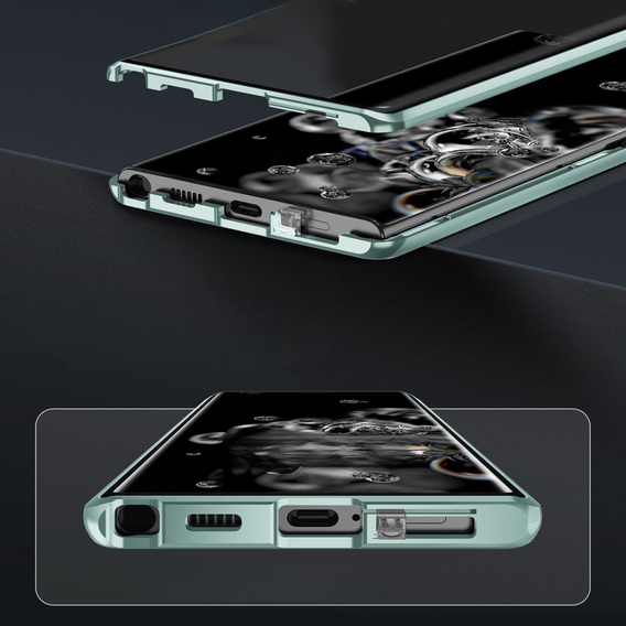 θήκη για το Samsung Galaxy S23 Plus, Magnetic Dual Glass, πράσινη