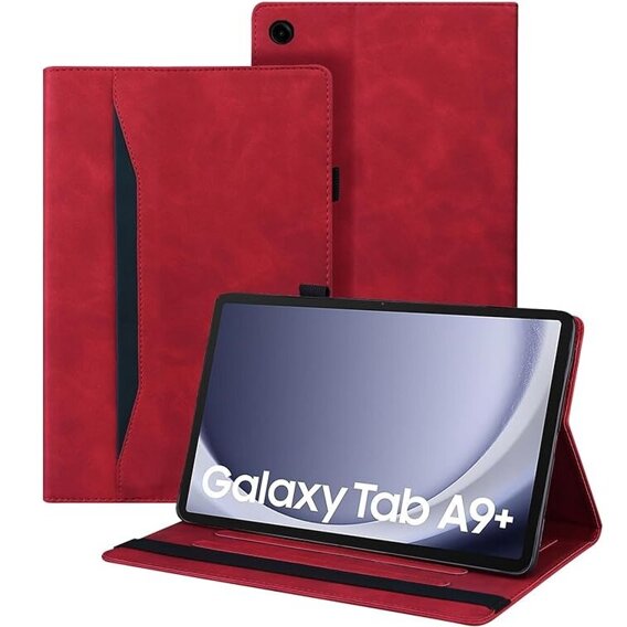 θήκη για Samsung Galaxy Tab A9+, Classic, με υποδοχή γραφίδας, κόκκινη