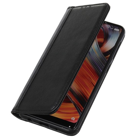 θήκη με πτερύγιο για Xiaomi Poco F6 Pro, Split Leather, μαύρη