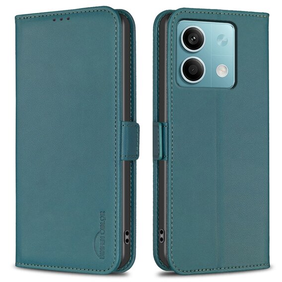 θήκη με πτερύγιο για Xiaomi Redmi Note 13 5G, BINFEN Wallet, πράσινη