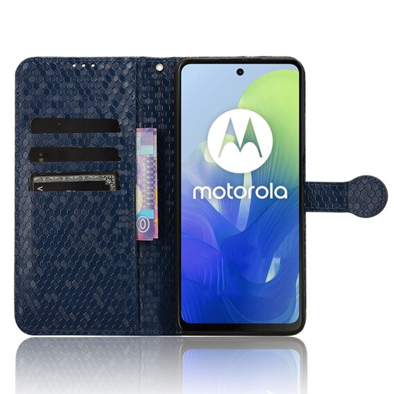 θήκη πτερύγιο για Motorola Moto G24 / G24 Power / G04, Wallet Rhombus, μπλε