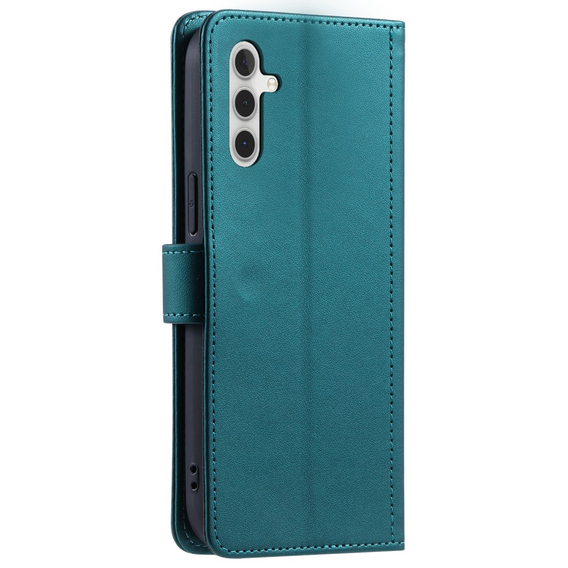 θήκη πτερύγιο για Samsung Galaxy A55 5G, Rhombus Crossbody Leather, σκούρα πράσινη