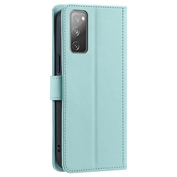 θήκη πτερύγιο για Samsung Galaxy S20 FE, Rhombus Crossbody Leather, πράσινη