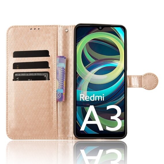 θήκη πτερύγιο για Xiaomi Redmi A3, Wallet Rhombus, ροζ