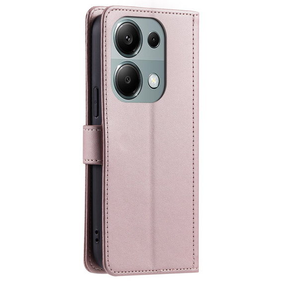 θήκη πτερύγιο για Xiaomi Redmi Note 13 Pro 4G, Rhombus Crossbody Leather, ροζ rose gold