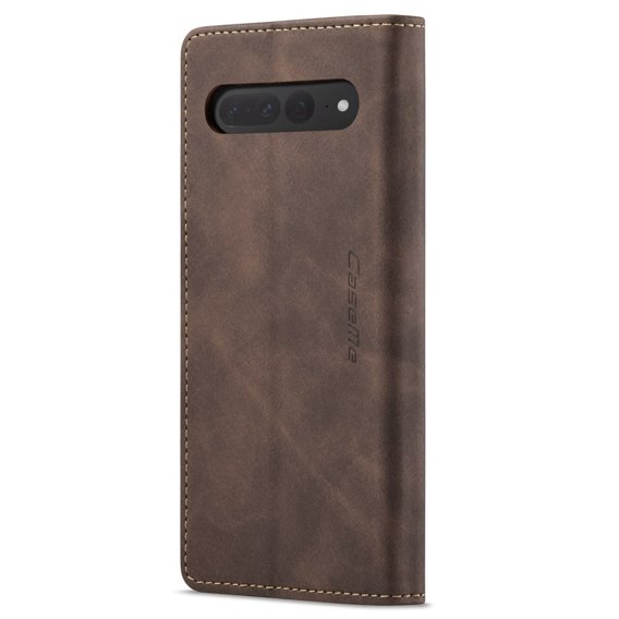 θήκη CASEME για Google Pixel 7 Pro, Leather Wallet Case, καφέ