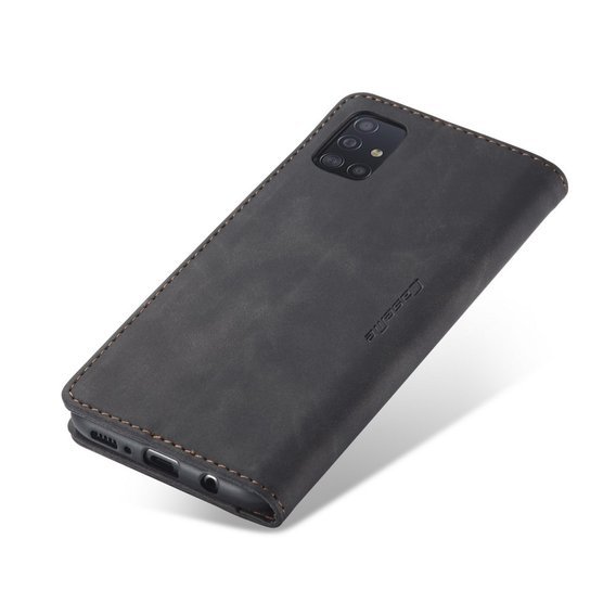 θήκη CASEME για Samsung Galaxy A51, Leather Wallet Case, μαύρη