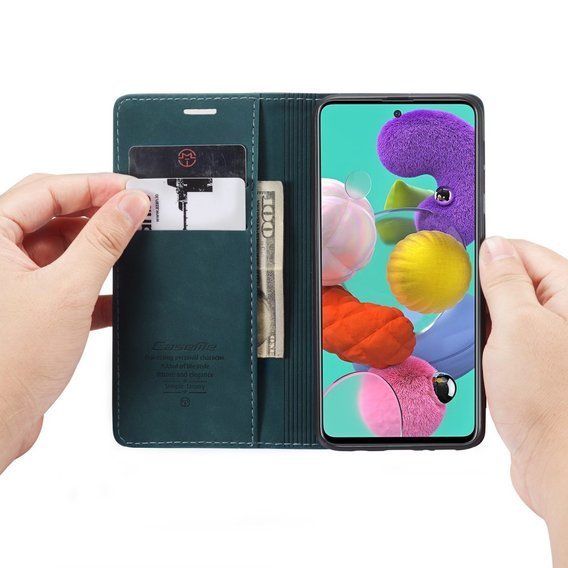 θήκη CASEME για Samsung Galaxy A51, Leather Wallet Case, πράσινη