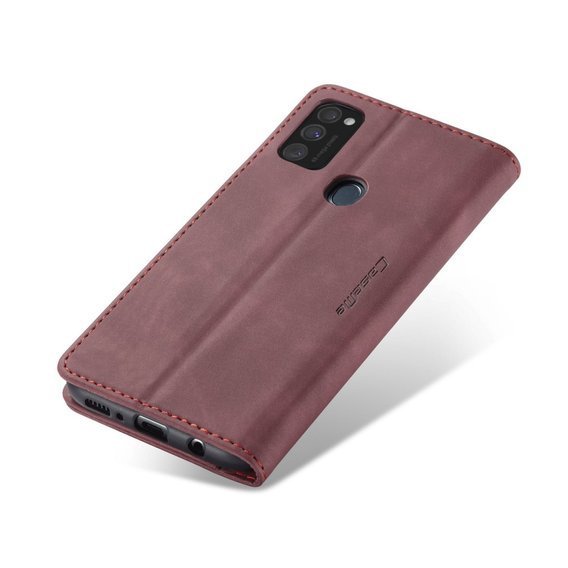 θήκη CASEME για Samsung Galaxy M21, Leather Wallet Case, μπορντό