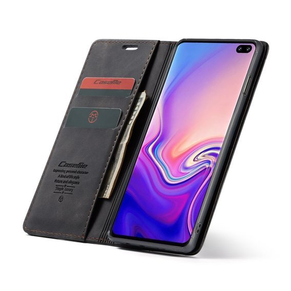 θήκη CASEME για Samsung Galaxy S10 Plus, Leather Wallet Case, μαύρη