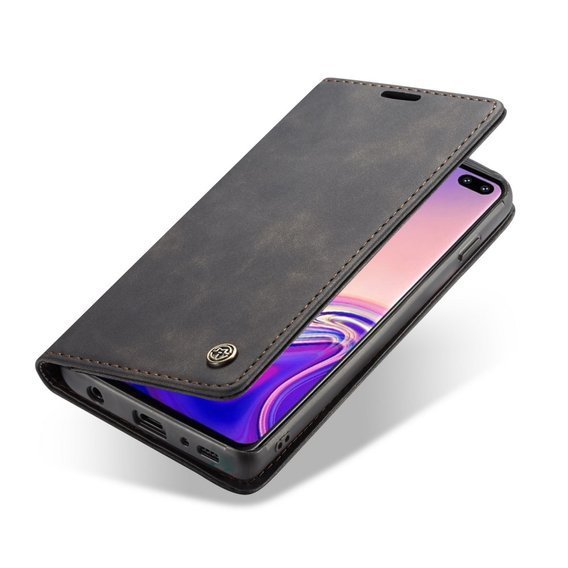 θήκη CASEME για Samsung Galaxy S10 Plus, Leather Wallet Case, μαύρη