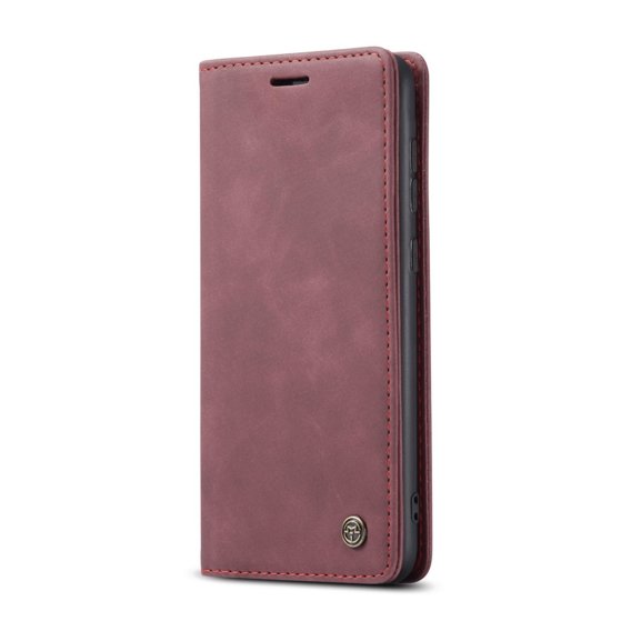 θήκη CASEME για Samsung Galaxy S21 FE, Leather Wallet Case, κόκκινη