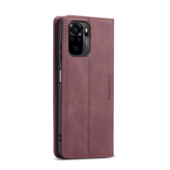 θήκη CASEME για Xiaomi Redmi Note 10 / 10S, Leather Wallet Case, μπορντό