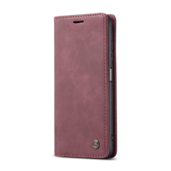 θήκη CASEME για Xiaomi Redmi Note 10 / 10S, Leather Wallet Case, μπορντό