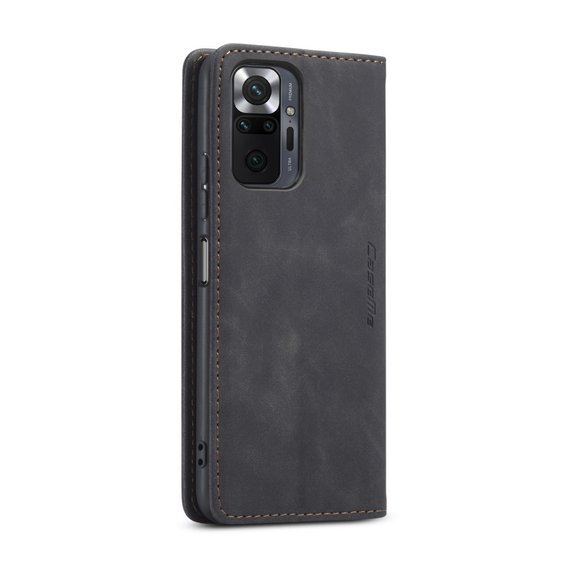 θήκη CASEME για Xiaomi Redmi Note 10 Pro, Leather Wallet Case, μαύρη