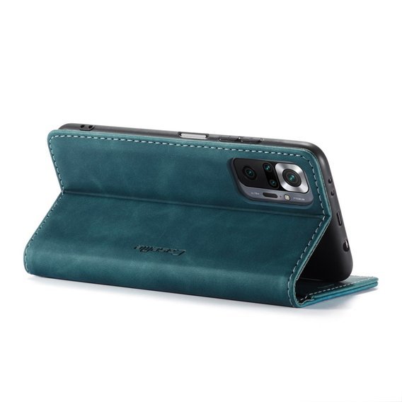 θήκη CASEME για Xiaomi Redmi Note 10 Pro, Leather Wallet Case, μπλε