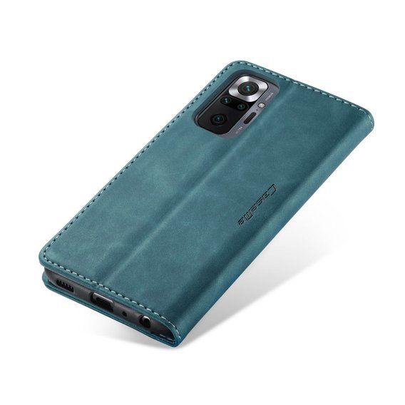 θήκη CASEME για Xiaomi Redmi Note 10 Pro, Leather Wallet Case, μπλε