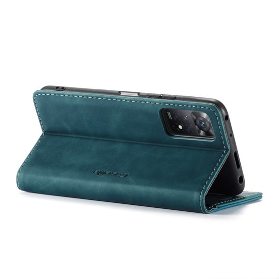 θήκη CASEME για Xiaomi Redmi Note 11 Pro 4G/5G, Leather Wallet Case, πράσινη