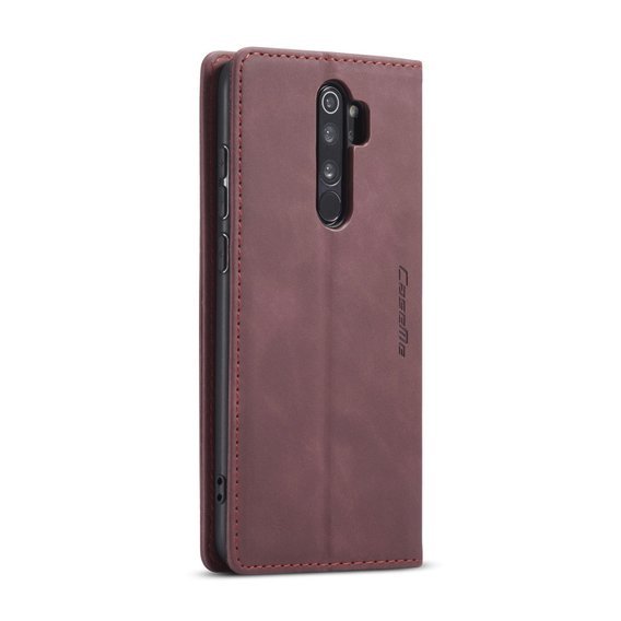 θήκη CASEME για Xiaomi Redmi Note 8 Pro, Leather Wallet Case, κόκκινη