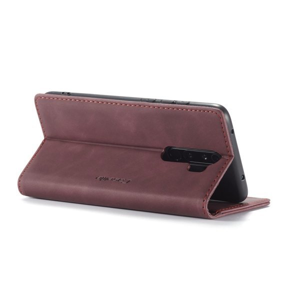 θήκη CASEME για Xiaomi Redmi Note 8 Pro, Leather Wallet Case, κόκκινη