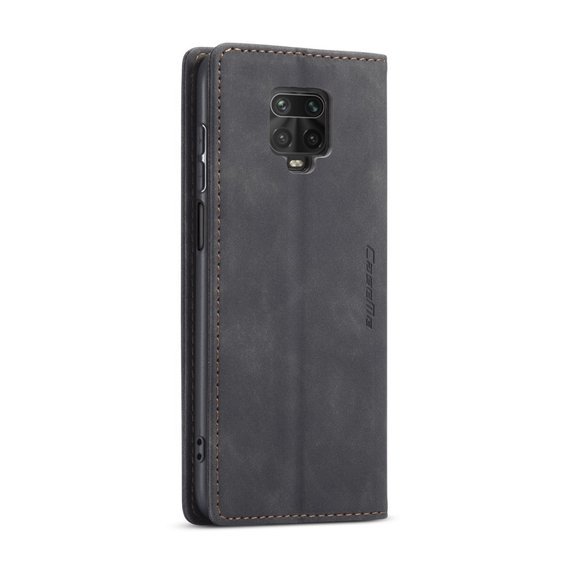 θήκη CASEME για Xiaomi do Redmi Note 9s / 9 Pro, Leather Wallet Case, μαύρη