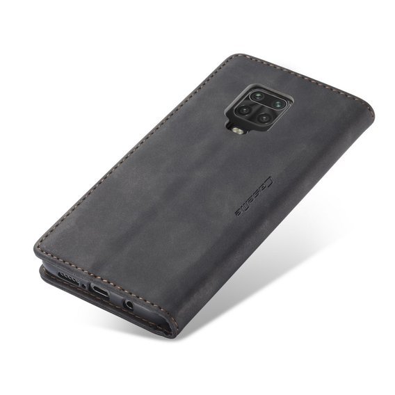 θήκη CASEME για Xiaomi do Redmi Note 9s / 9 Pro, Leather Wallet Case, μαύρη