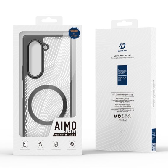 θήκη DuxDucis για το Samsung Galaxy Z Fold6 5G, Aimo Case, για MagSafe, διαφανής / μαύρη