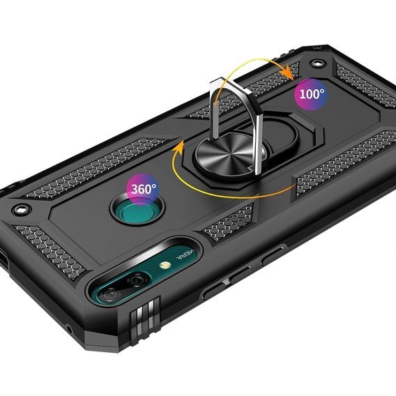 θωρακισμένη θήκη για Huawei P Smart Z, Nox Case Ring, μαύρη