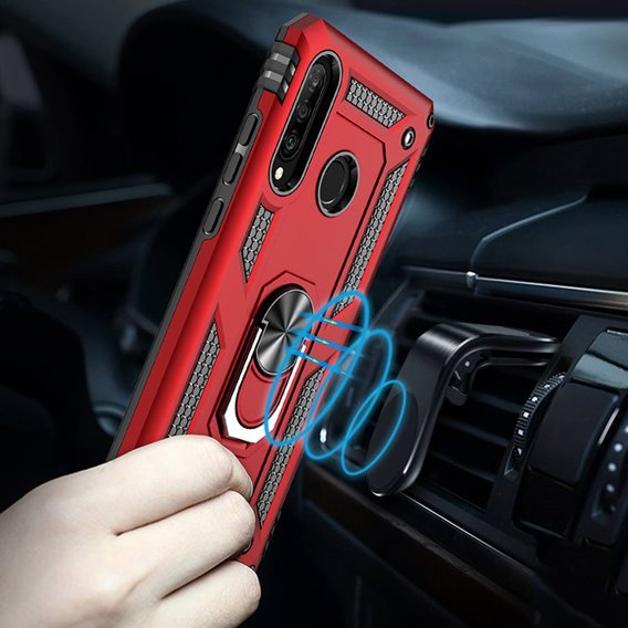 θωρακισμένη θήκη για Huawei P30 Lite, Nox Case Ring, κόκκινη