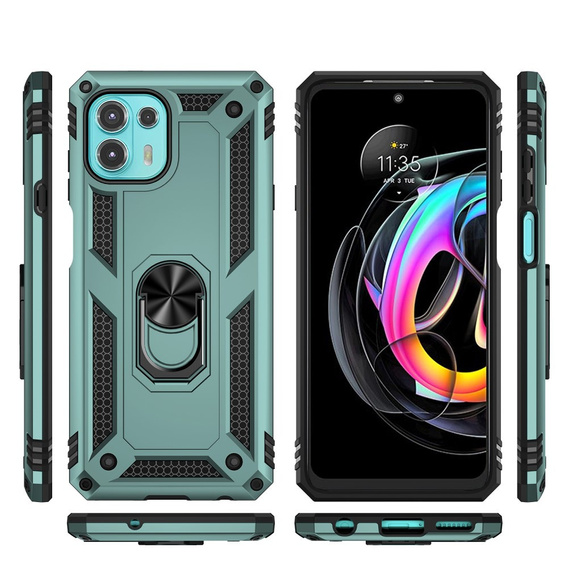 θωρακισμένη θήκη για Motorola Edge 20 Lite, Nox Case Ring, πράσινη