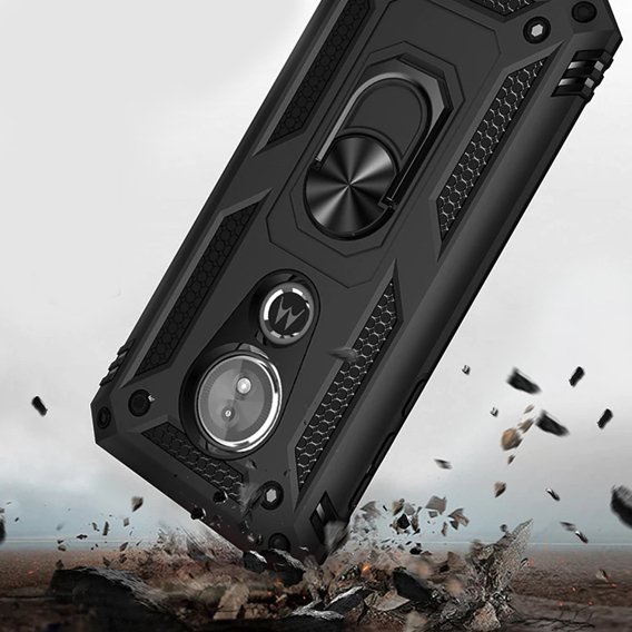 θωρακισμένη θήκη για Motorola Moto E5 / G6 Play, Nox Case Ring, μαύρη