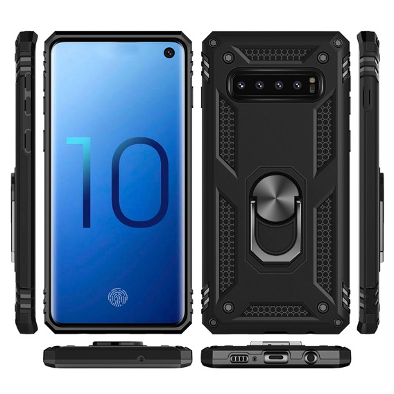 θωρακισμένη θήκη για Samsung Galaxy S10+ Plus, Nox Case Ring, μαύρη