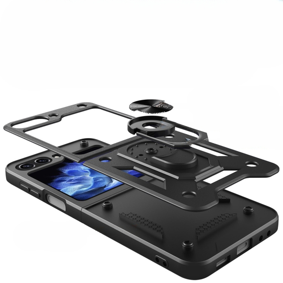 θωρακισμένη θήκη για Samsung Galaxy Z Flip5 5G, Nox Case Ring, μαύρη