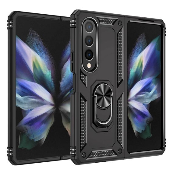 θωρακισμένη θήκη για Samsung Galaxy Z Fold 4 5G, Nox Case Ring, μαύρη