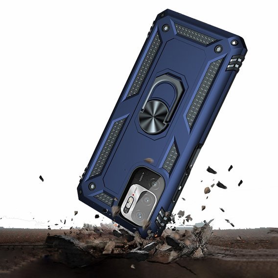 θωρακισμένη θήκη για Xiaomi Redmi Note 10 5G, Nox Case Ring, μπλε