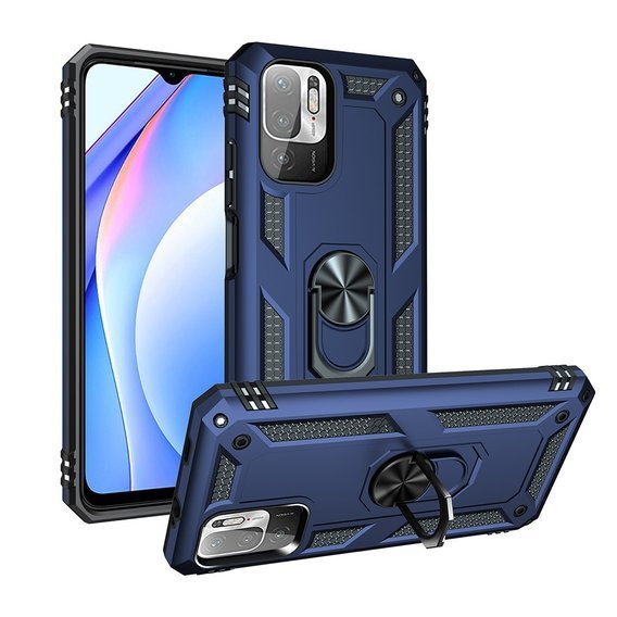 θωρακισμένη θήκη για Xiaomi Redmi Note 10 5G, Nox Case Ring, μπλε