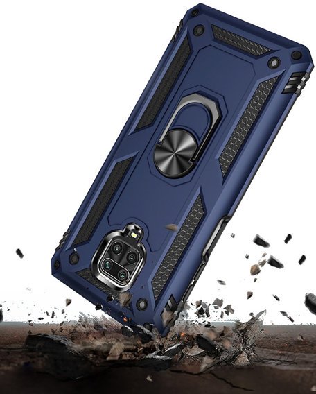 θωρακισμένη θήκη για Xiaomi Redmi Note 9S / 9 Pro,, Nox Case Ring, σκούρο μπλε