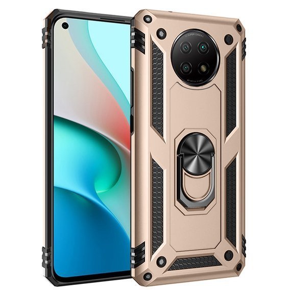 θωρακισμένη θήκη για Xiaomi Redmi Note 9T 5G, Nox Case Ring, χρυσή