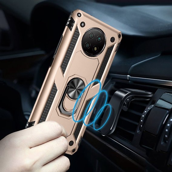 θωρακισμένη θήκη για Xiaomi Redmi Note 9T 5G, Nox Case Ring, χρυσή