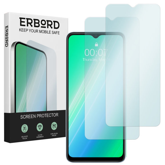 2x Μετριασμένο γυαλί για Oppo A17, ERBORD 9H Hard Glass στην οθόνη