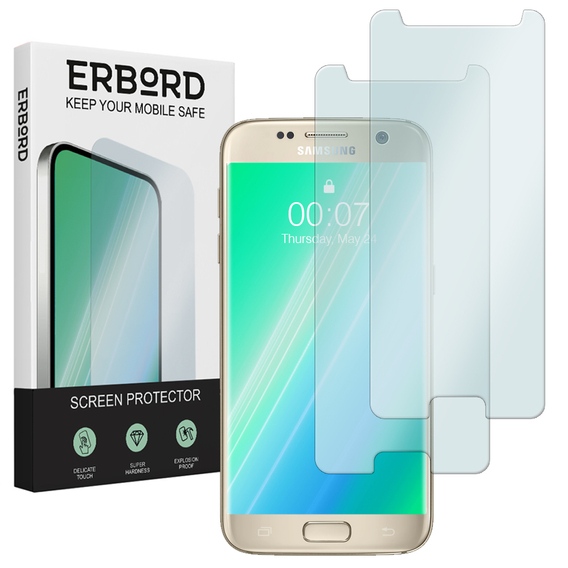 2x Μετριασμένο γυαλί για Samsung Galaxy S6, ERBORD 9H Hard Glass στην οθόνη