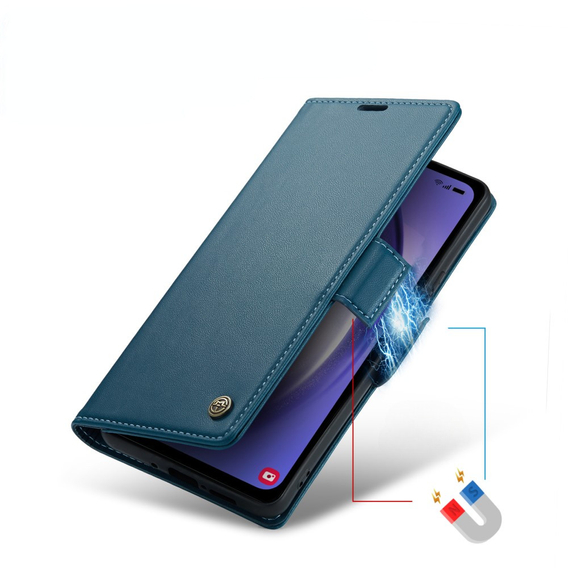 CASEME flip case για Samsung Galaxy A54 5G, Litchi Wallet, μπλε