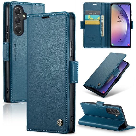 CASEME flip case για Samsung Galaxy A54 5G, Litchi Wallet, μπλε