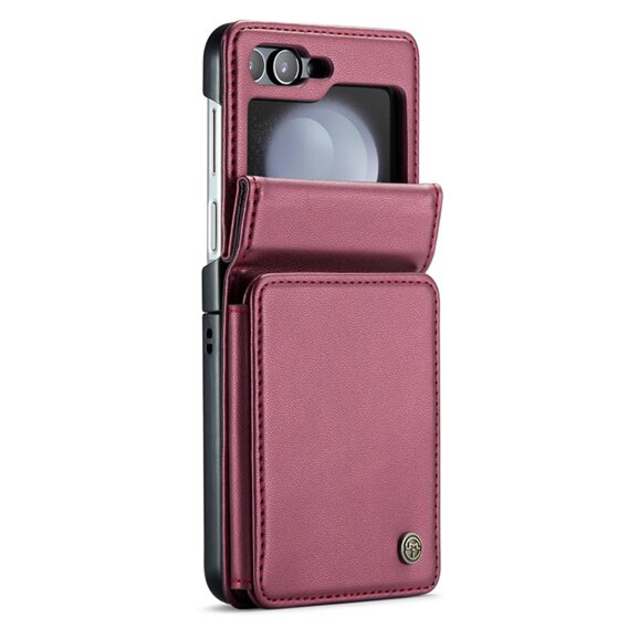 CASEME flip case για Samsung Galaxy Z Flip5 5G, Litchi Wallet, κόκκινη