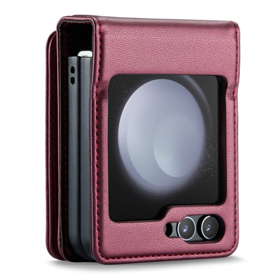 CASEME flip case για Samsung Galaxy Z Flip5 5G, Litchi Wallet, κόκκινη