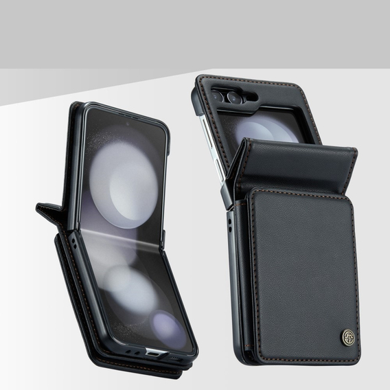 CASEME flip case για Samsung Galaxy Z Flip5 5G, Litchi Wallet, μαύρη